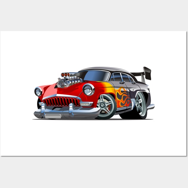 Cartoon hot rod Wall Art by Mechanik